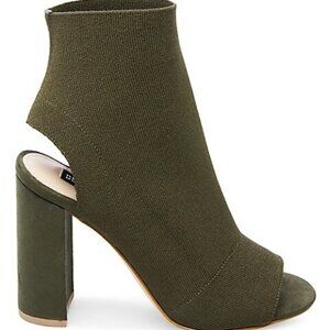 The Bay Design Lab Daria Knit Open Toe Booties Olive Green Size 10